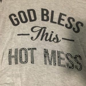 Slogan Print Sequin Tee